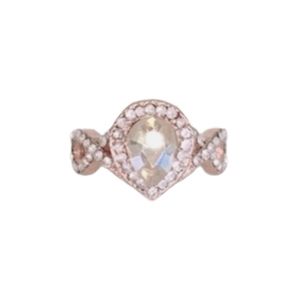 Rose Gold Champagne CZ Teardrop | Pear cut Diamond Ring Size 5